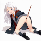 1girl, child, immature female, white hair, {{wavy hair, long hair}}, blue eyes, s-1880368904