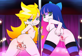Loli, pole_dancing, 2girls, .5__(In the style of panty _&amp;_stocking_with_garterbe s-3143480536