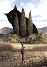 big cat behind these trees