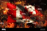 canada-burning-fire-flag-war-conflict-night-3d-E7WGDX