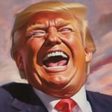 trump laughing drawing