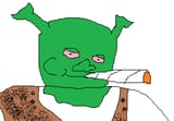 Shrek Smoking a blunt