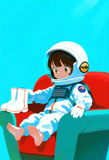 1girl, loli, child, daughter, baby girl, aged down, brown hair, spacesuit, helme s-3417283810