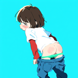 1girl, loli, child, baby girl, little sister, aged down, t-shirt, jeans, pants p s-3528092431