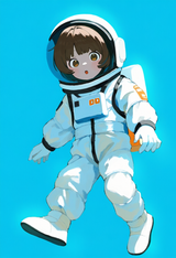 1girl, loli, child, daughter, baby girl, aged down, brown hair, spacesuit, helme s-1042195632