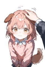1girl, loli, aged down, little sister, dog ears, dog tail, pov, pov hand, lookin s-2600827055