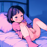 1girl, loli, child, aged down, bedroom, bed, on bed, no panties, pillow, socks, s-645107852