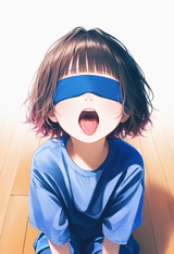 1girl, loli, aged down, blindfold, blakc hair, blunt bangs, lips, portrait, clos s-2683691090