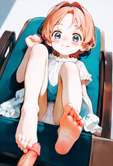 1girl, loli, aged down, child, little sister, barefoot, from below, smile, blush s-1965067490
