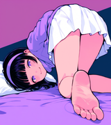 1girl, loli, aged down, child, black hair, blunt bangs, long hair, purple eyes, s-1909687372
