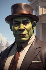 07650-1620046616-shrek as mafia boss, ultra detailed, trending on artstation, concept art, octane render, unreal engine,