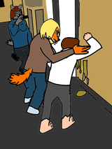 barfing in the hallway