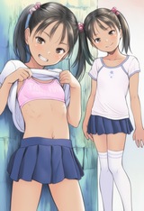 colored skin, very dark skin, black skin, 1girl, loli, aged down, standing, ple s-1756458200