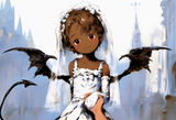 colored skin, very dark skin, black skin, 1girl, loli, aged down, standing, loo s-3331530620