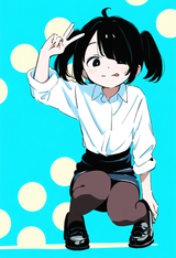 1girl, loli, aged down, flat chest, pantyhose, pencil skirt, black hair, twintai s-1980405728