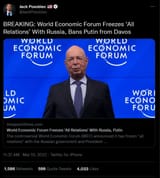 World-Economic-Forum-Freezes-All-Relations-With-Russia-Putin-Klaus-Schwab-WEF-Tweet-Twitter-Jack-Posobiec-Epoch-Times-Banned