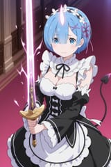 lazypos__rem___re_zero___rem__glowing_horn__demon_form__maid_outfit__h_S1562065249_St28_G4.1
