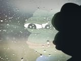 pepe sad dejected window mirror rain