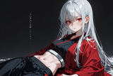 138415-2362440649-preteen girl long hair silver hair red eyes freckles, kimono, midriff, workout