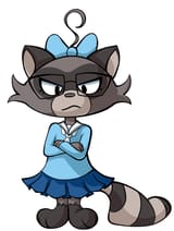 nerdy raccoon girl