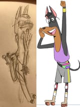 sketch and reference Doberma