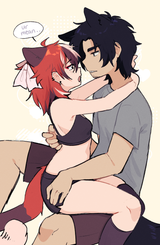 couple, beast ears, original character nyanniversary