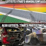 leftists democrat liberal vandalism protesting hypocrisy