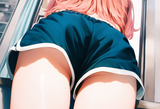 1girl, thighs, from behind, shorts, close-up, dolphin shorts, window s-1486611106