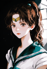 1girl, sailor jupiter, serafuku, miniskirt, white shirt, green skirt, sailor col s-208522798