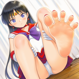 1girl, solo, hair bow, light skin, bow, sitting, barefoot, presenting foot, step s-2680500631