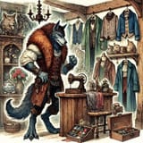 werewolf selling wares that you wear at his warehouse