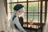 138824-3893148913-Sitting at cafe window alone_ADDBASE___Melia__, loli, vest, tie, shirt, leggings, skirt, sunny window, excited_ADDCOL_rainy wind