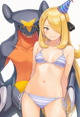 pokemon, garchomp, birthday cake, birthday hat, party hat, Cynthia (pokemon) s-1482177839