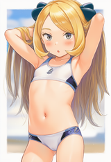 1girl, loli, aged down, immature female, child, Cynthia (pokemon), pokemon, poke s-3498526335