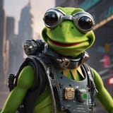 00139-Kermit the frog from The Muppets with cyberpunk