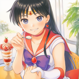 1girl, solo, hair bow, light skin, bow, Sailor Mars, black hair, long hair, sail s-3602781835