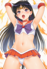 1girl, solo, hair bow, light skin, bow, Hino Rei, black hair, long hair, ponytai s-2635708719