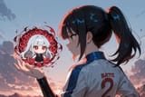 139047-3713388987-drawn (chibi_1.1), (vast battle field_1.25), 2girls, (back on back_1.3)_ADDBASE _preteen girl long hair silver hair red eyes fre