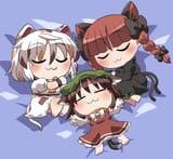 touhou cats sleeping2