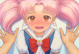1girl, Chibiusa (anime), pov, pov hands, open mouth, wavy mouth, full-face blush s-3492025868