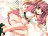 8620 - 1024 cheveux_longs cosplay couettes décolleté fanart makipuni mikuru petite_culotte poitrine rougissement serveuse suzumiya_haruhi_no_yuuutsu wallpaper