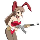 8084 - ak47 arme bunnygirl collant cosplay décolleté mikuru oreilles_animaux oreilles_de_lapin poitrine vectoriel étoile (1)