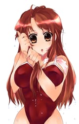 9718 - cheveux_longs large_breasts maillot_de_bain mikuru poitrine red_hair tashimo wet