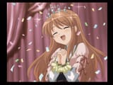 9876 - brown_hair chapeau cheveux_longs confetti crown eyes_closed game_cg happy larmes mikuru rougissement tiara