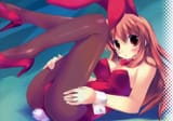 9936 - ass brown_eyes brown_hair bunnygirl cheveux_longs collant jpeg_artifacts mikuru oreilles_animaux oreilles_de_lapin