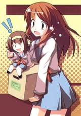 10093 - boîte cheveux_longs haruhi jupe larmes mikuru photoshop ruban super_deformed uniforme_scolaire