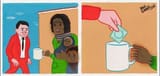black woman gets condom in her begging cup
