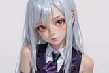 139332-2495101485-preteen girl long hair silver hair red eyes freckles, vest, tie, sleeveless shirt, [purple_0.5] gloves