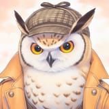 no humans, owl, owl girl, bird ears, deerstalker, trench coat s-2191841634