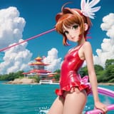Card_Captor_Sakura_Kinomoto_in_a_skimpy_one_piece_bathing_suit_1028461818